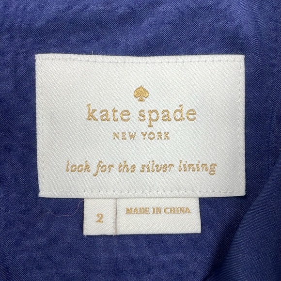 Kate Spade Floral Daisy Jacquard Sleeveless Sheath Mini Dress Boho Preppy Navy 2 - Picture 7 of 9